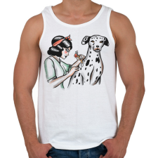 PRINTFASHION Tetovált dalmata - Férfi atléta - Fehér atléta, trikó