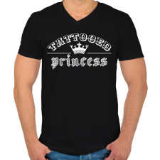 PRINTFASHION Tetovált hercegnő - Férfi V-nyakú póló - Fekete férfi póló