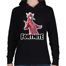PRINTFASHION Tex Flamingo - fortnite - Női kapucnis pulóver - Fekete női pulóver, kardigán