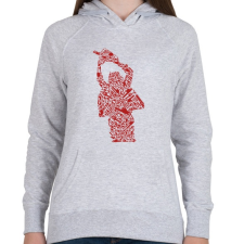 PRINTFASHION Texasi láncfűrészes - Női kapucnis pulóver - Sport szürke női pulóver, kardigán