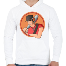 PRINTFASHION TF2 - Scout - Férfi kapucnis pulóver - Fehér
