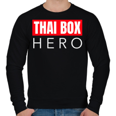 PRINTFASHION THAI BOX HERO - Férfi pulóver - Fekete