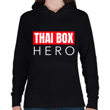 PRINTFASHION THAI BOX HERO - Női kapucnis pulóver - Fekete női pulóver, kardigán