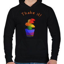 PRINTFASHION thake it - Férfi kapucnis pulóver - Fekete férfi pulóver, kardigán