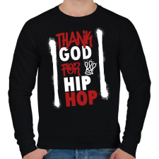 PRINTFASHION Thank God - Férfi pulóver - Fekete férfi pulóver, kardigán