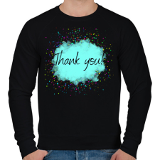 PRINTFASHION Thank you - Férfi pulóver - Fekete férfi pulóver, kardigán