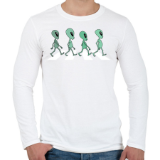 PRINTFASHION The Aliens - Férfi hosszú ujjú póló - Fehér férfi póló