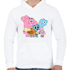 PRINTFASHION The Amazing World of Gumball - Férfi kapucnis pulóver - Fehér
