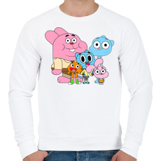 PRINTFASHION The Amazing World of Gumball - Férfi pulóver - Fehér