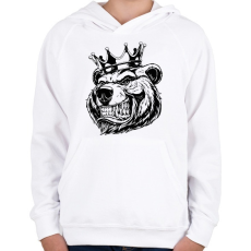 PRINTFASHION The bearking - Gyerek kapucnis pulóver - Fehér