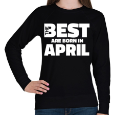 PRINTFASHION The Best are born in april - Női pulóver - Fekete női pulóver, kardigán
