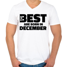 PRINTFASHION The Best are born in december - Férfi V-nyakú póló - Fehér férfi póló