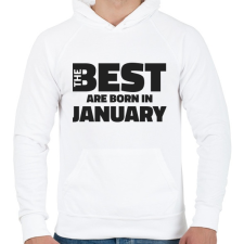 PRINTFASHION The Best are born in january - Férfi kapucnis pulóver - Fehér férfi pulóver, kardigán