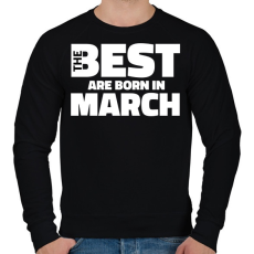 PRINTFASHION The Best are born in march - Férfi pulóver - Fekete