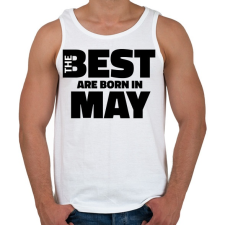 PRINTFASHION The Best are born in may - Férfi atléta - Fehér atléta, trikó