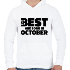 PRINTFASHION The Best are born in october - Férfi kapucnis pulóver - Fehér férfi pulóver, kardigán
