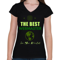 PRINTFASHION the best webmaster - Női V-nyakú póló - Fekete
