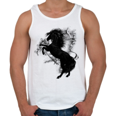 PRINTFASHION the black horse - Férfi atléta - Fehér