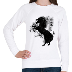 PRINTFASHION the black horse - Női pulóver - Fehér