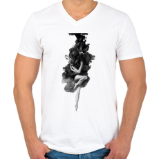 PRINTFASHION The born of the Universe - Férfi V-nyakú póló - Fehér