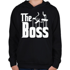 PRINTFASHION The Boss - Gyerek kapucnis pulóver - Fekete