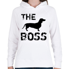 PRINTFASHION The boss - Női kapucnis pulóver - Fehér női pulóver, kardigán