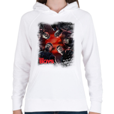 PRINTFASHION The Boys - Női kapucnis pulóver - Fehér női pulóver, kardigán