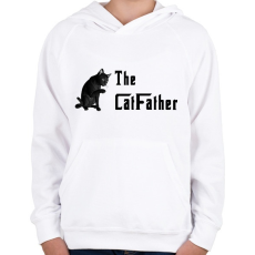PRINTFASHION the catfather - Gyerek kapucnis pulóver - Fehér