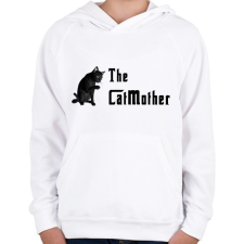 PRINTFASHION the catmother - Gyerek kapucnis pulóver - Fehér gyerek pulóver, kardigán