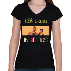 PRINTFASHION The conjurning - Női V-nyakú póló - Fekete