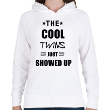PRINTFASHION THE COOL TWINS BLACK - Női kapucnis pulóver - Fehér női pulóver, kardigán