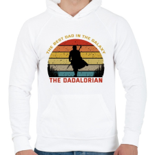 PRINTFASHION The Dadalorian - Férfi kapucnis pulóver - Fehér férfi pulóver, kardigán