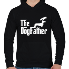 PRINTFASHION The DogFather - Férfi kapucnis pulóver - Fekete férfi pulóver, kardigán