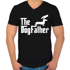 PRINTFASHION The DogFather - Férfi V-nyakú póló - Fekete férfi póló