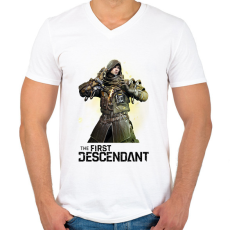 PRINTFASHION The First Descendant Jayber - Férfi V-nyakú póló - Fehér