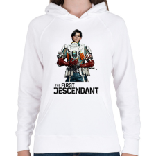 PRINTFASHION The First Descendant Yujin  - Női kapucnis pulóver - Fehér női pulóver, kardigán