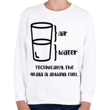 PRINTFASHION The glass is always full. - Gyerek pulóver - Fehér gyerek pulóver, kardigán