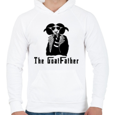 PRINTFASHION the goatfather - Férfi kapucnis pulóver - Fehér férfi pulóver, kardigán