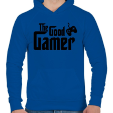 PRINTFASHION The Good Gamer - Férfi kapucnis pulóver - Királykék férfi pulóver, kardigán