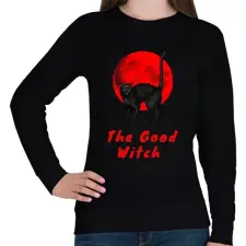 PRINTFASHION the good witch - Női pulóver - Fekete női pulóver, kardigán