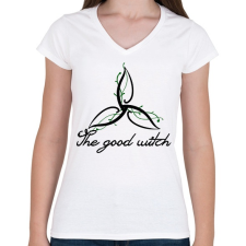 PRINTFASHION the good witch - Női V-nyakú póló - Fehér női póló