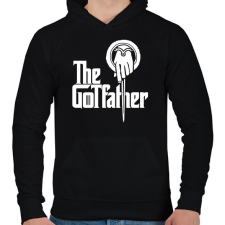 PRINTFASHION The GOTfather - Férfi kapucnis pulóver - Fekete férfi pulóver, kardigán