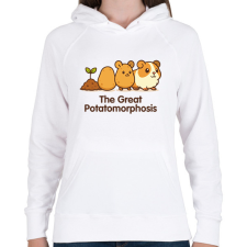 PRINTFASHION The Great Potatomorphosis - Női kapucnis pulóver - Fehér női pulóver, kardigán