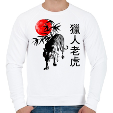 PRINTFASHION the hunting tiger - Férfi pulóver - Fehér