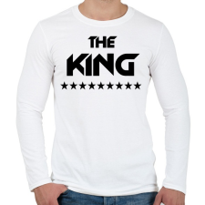 PRINTFASHION The King - Férfi hosszú ujjú póló - Fehér férfi póló