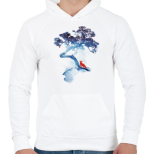 PRINTFASHION The last apple tree - Férfi kapucnis pulóver - Fehér férfi pulóver, kardigán