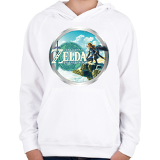 PRINTFASHION The Legend of Zelda: Tears of the Kingdom - Gyerek kapucnis pulóver - Fehér