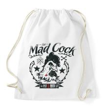 PRINTFASHION The mad cock pot & beer - Sportzsák, Tornazsák - Fehér tornazsák
