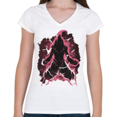 PRINTFASHION The Majin - Női V-nyakú póló - Fehér