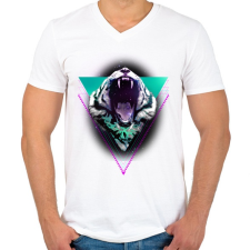PRINTFASHION The master of the universe - Férfi V-nyakú póló - Fehér férfi póló